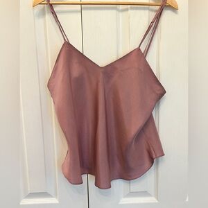 NWT La Senza 100% Silk Camisole XL Dusty Rose Washable Silk Sleepwear Tank